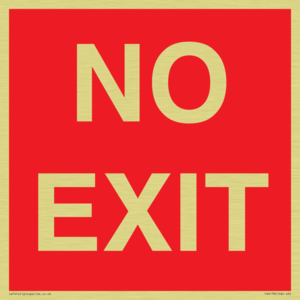 NO EXIT red background
